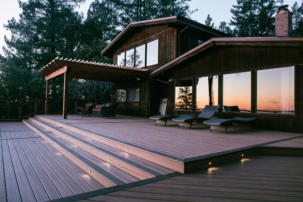 Deck with railing installed by Decks by DeCamp