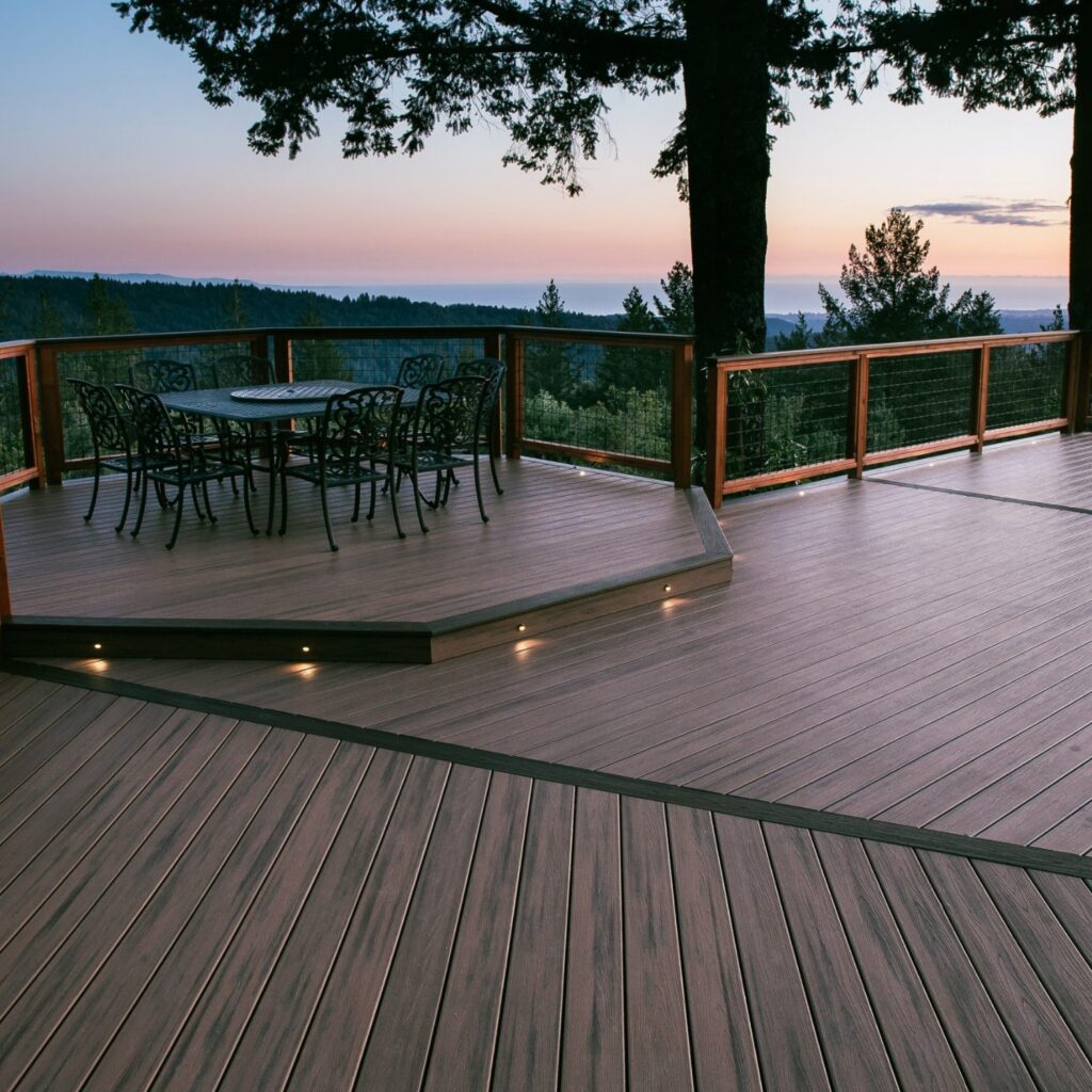 Deck with railing installed by Decks by DeCamp