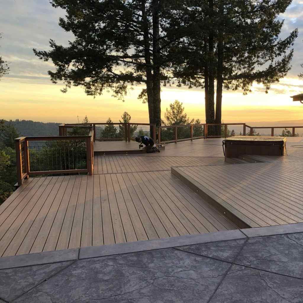 Deck with railing installed by Decks by DeCamp