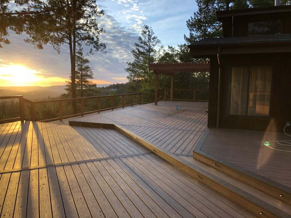 Deck with railing installed by Decks by DeCamp